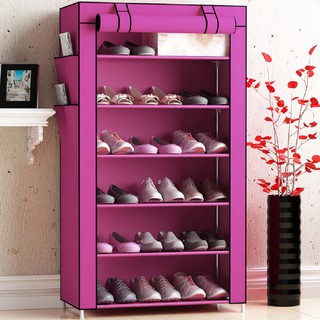 Tủ đựng dép, giày 6 ngăn bằng vải xếp gọn gàng tại nhà
