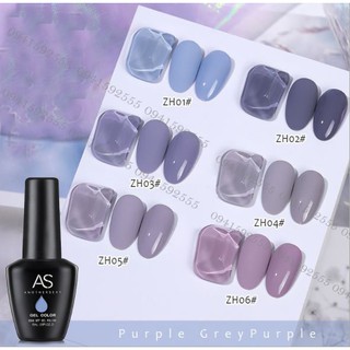 Sơn gel AS set 6 màu  tím khói ZH [MÀU MỚI]