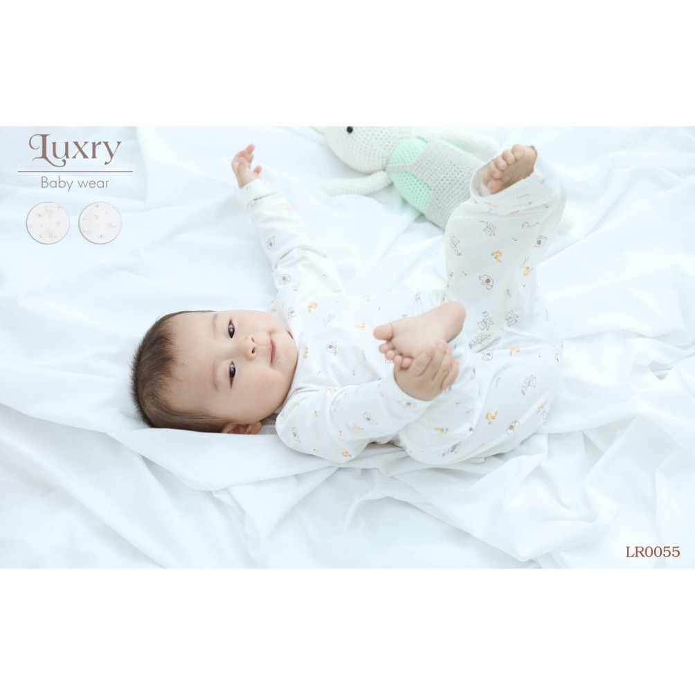 Body dài tay cho bé sơ sinh họa tiết dễ thương - chất liệu vải sợi tre thương hiệu Luxry phù hợp cho bé dưới 10kg