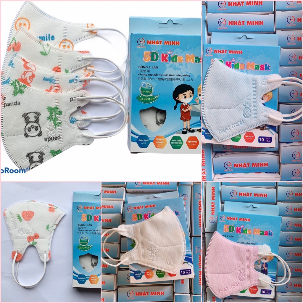 Khẩu trang Trẻ em 5D mask kid Nhật Minh Hộp 10 cái