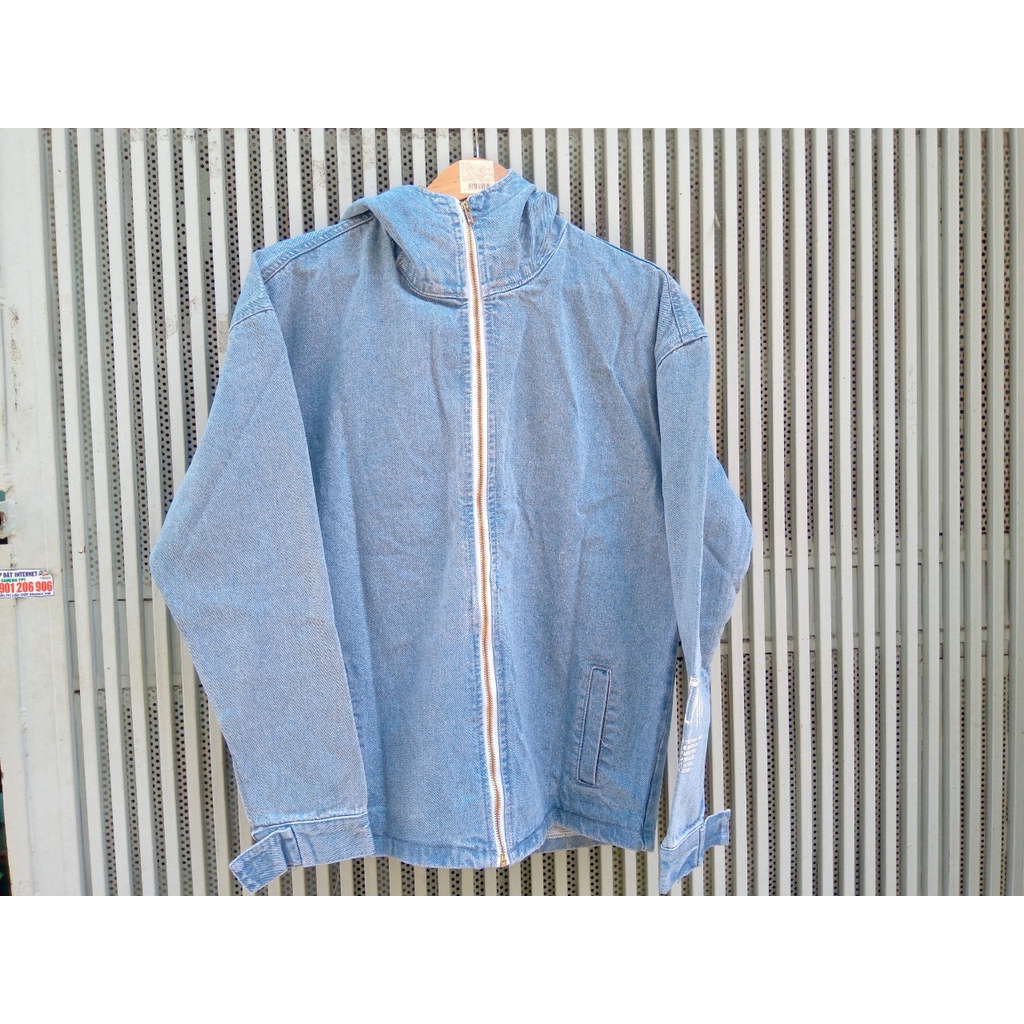 Áo khoác jean mũ to khoorngr lồ dây kéo 2 chiều Limit cao cấp size 40-75kg