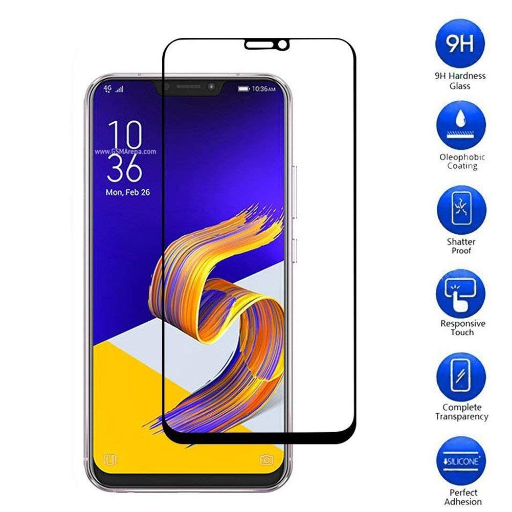 2PCS 9H Hardness Asus Zenfone 5Z ZS620KL Tempered Glass Full Coverage Screen Protector