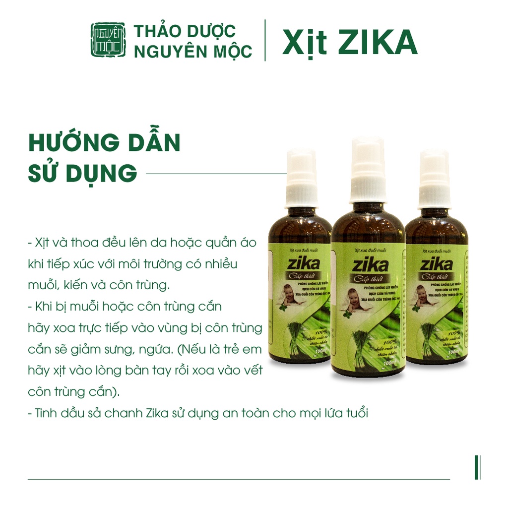 Xịt đuổi muỗi thảo dược sả chanh Zika an toàn cho trẻ nhỏ hỗ trợ xua đuổi côn trùng độc hại trong nhà