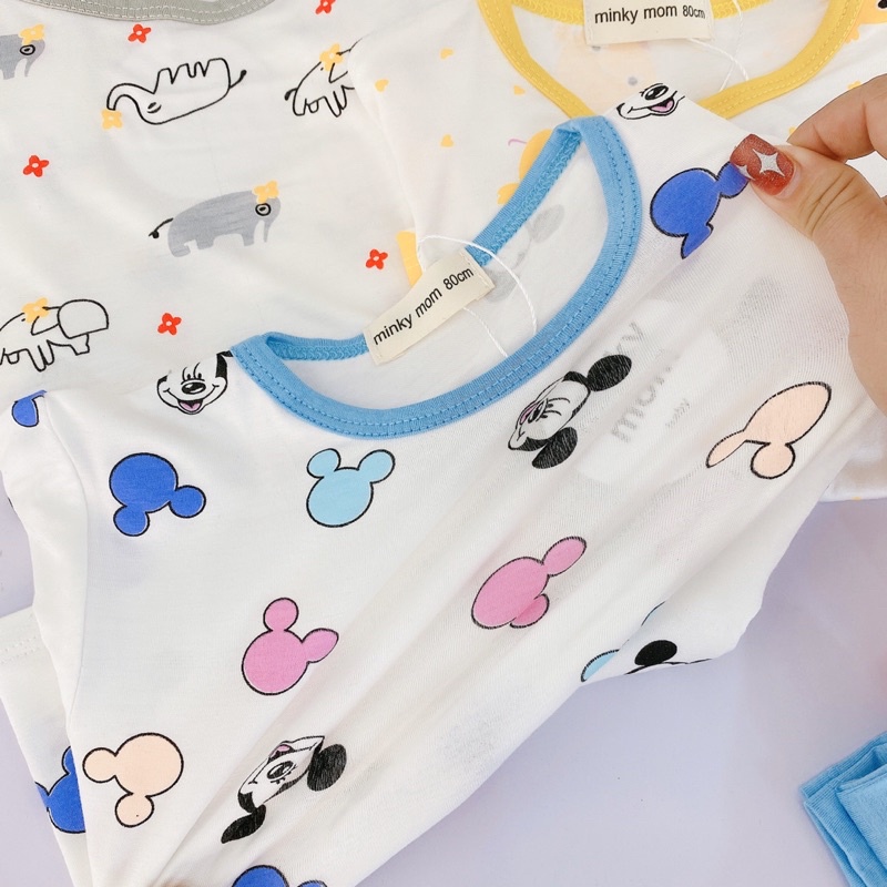 Bộ cộc tay Minky Mom cho bé Free Ship chất thun lạnh siêu mềm mịn, thoáng mát