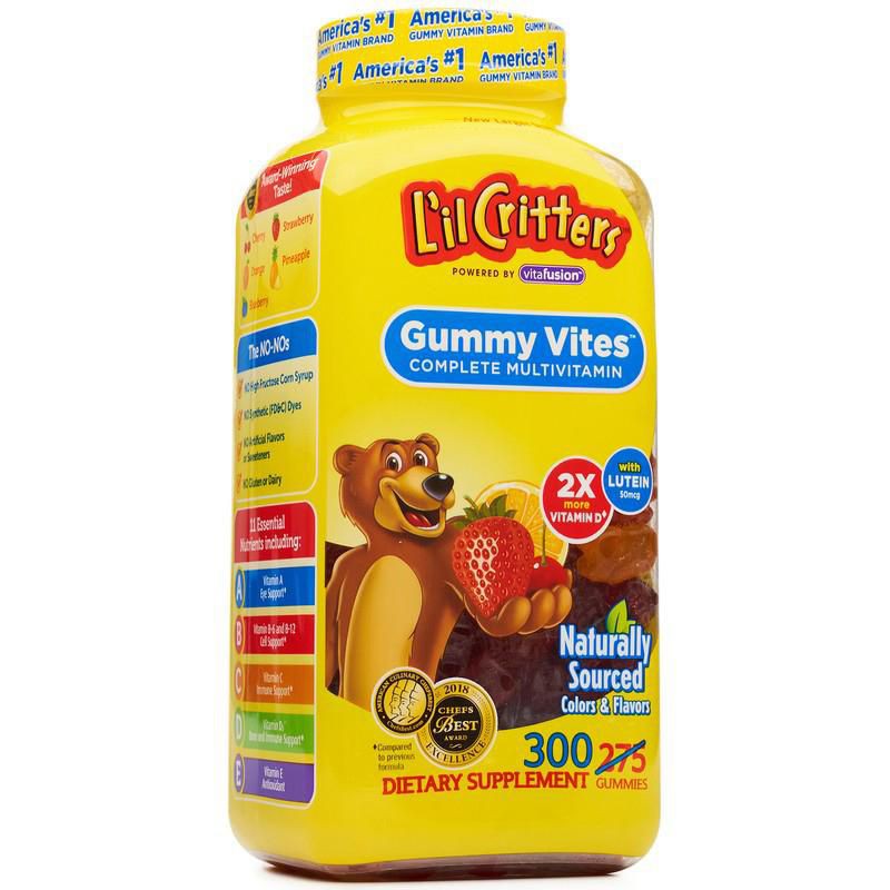 KẸO DẺO VITAMIN GUMMY VITES L'IL CRITTERS MỸ 300 VIÊN ( DATE 2021 )