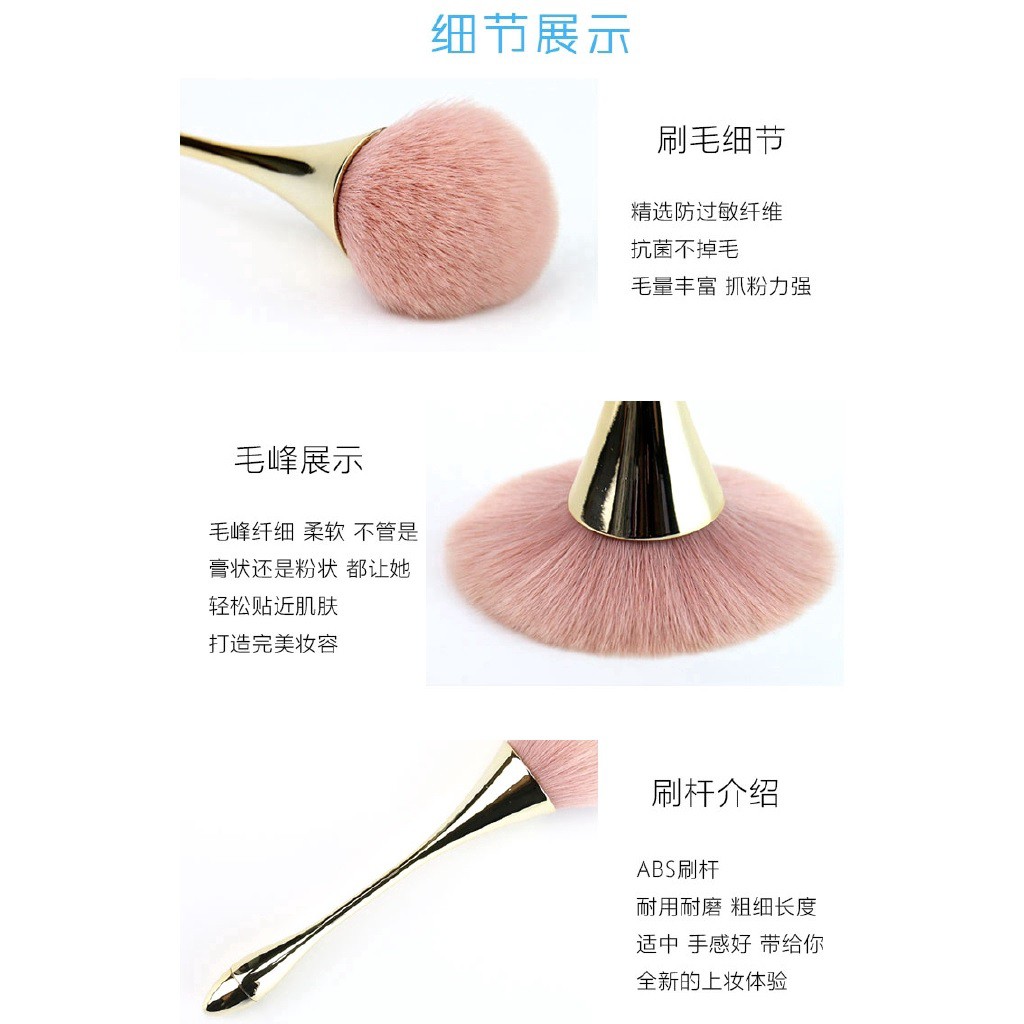 Cọ Trang Điểm Hồng vàng 10 Cây Siêu Mềm Mại