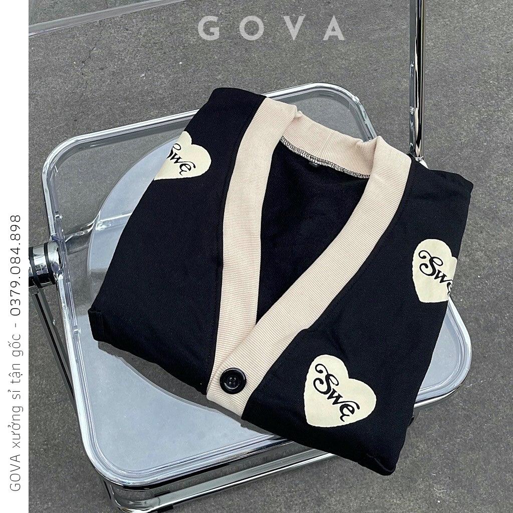 Áo khoác nỉ Cardigan SWE Ulzzang form rộng Unisex bông 2 lớp GOVA Mẫu Hot vừa về XƯỞNG SỈ GOVA