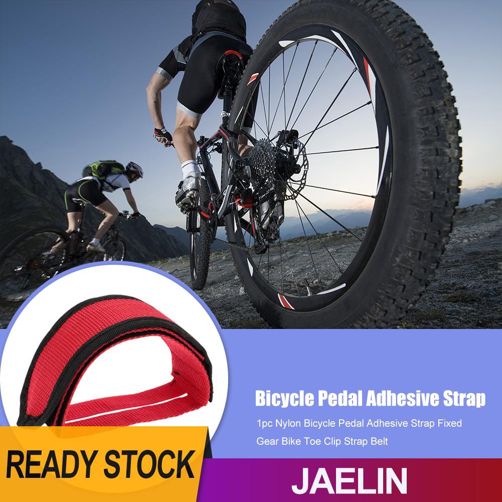 JAE 1pc Nylon Bicycle Pedal Adhesive Strap Fixed Gear Bike Toe Clip Strap Belt