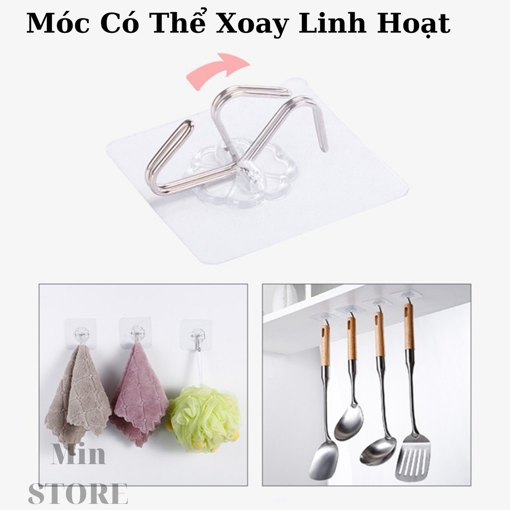 Móc Dán Tường Chịu Lực 6*6 cm ( Keo Acrylic Cao Cấp ) - Min STORE