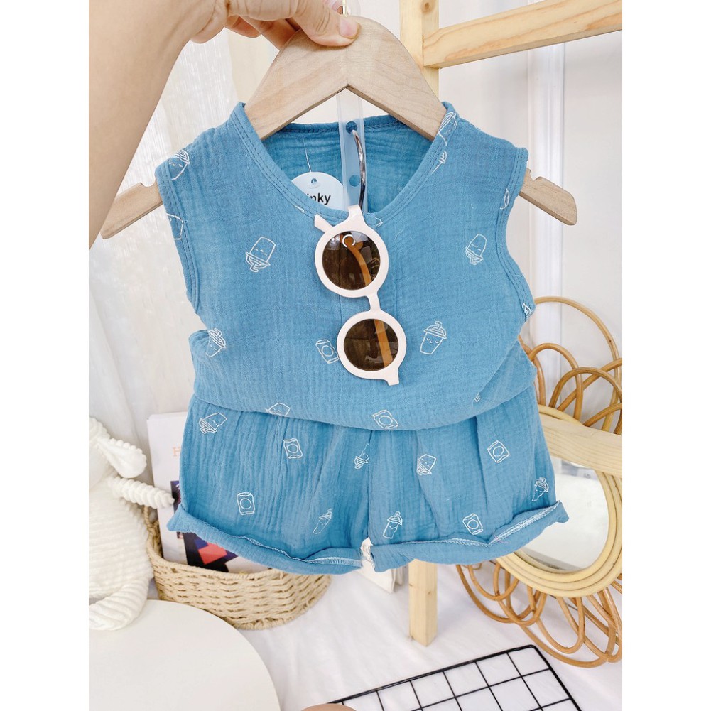 Bộ Quần Áo Trẻ Em Ba Lỗ Bộ 3 Lỗ Bé Trai Vải Đũi Xô Siêu Đẹp Cho Bé Từ 7-16kg  Mã