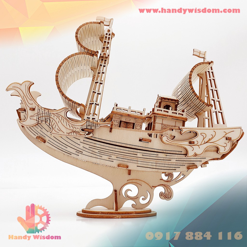 Mô hình lắp ghép gỗ Rolife - Tàu ngoại giao Nhật Bản - Robotime Japanese Diplomatic Ship TG307