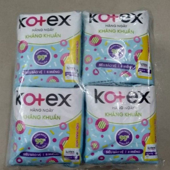 8 GÓI Băng Vệ Sinh Kotex Hàng Ngày Siêu Bảo Vệ 8 Miếng