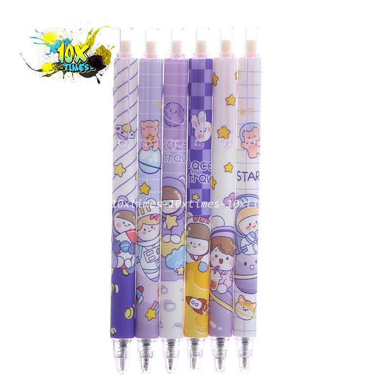 Bút gel bấm dễ thương cô gái xinh xắn ngòi 0,5 mm mực đen dùng dể viết bài, trang trí, quà tặng sinh nhật bạn gái