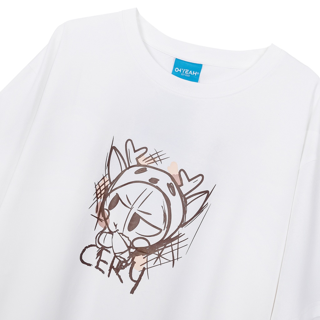 Áo thun unisex Local Brand OHYEAH tay lỡ MASCOT SKETCH TEE form rộng