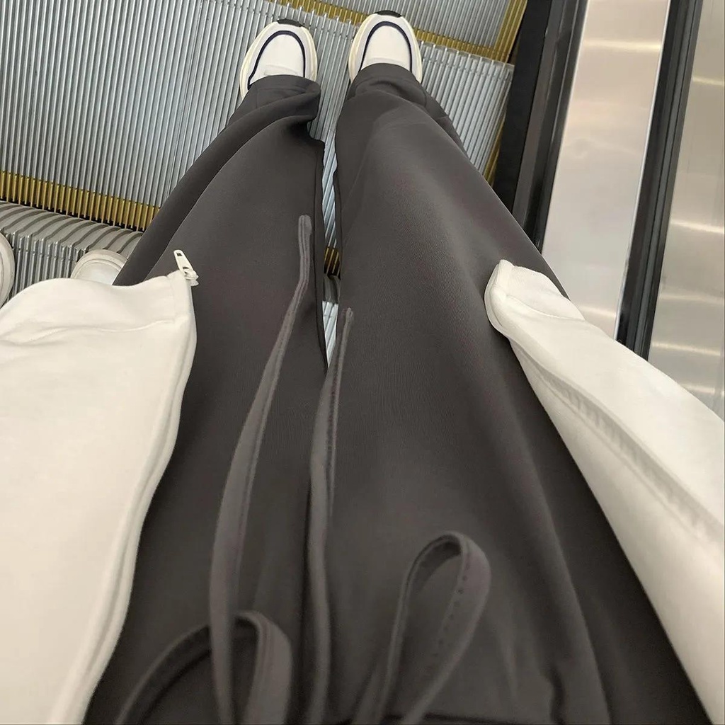 Quần ống rộng lưng cao chất liệu cotton mỏng thời trang xuân thu mới 2021