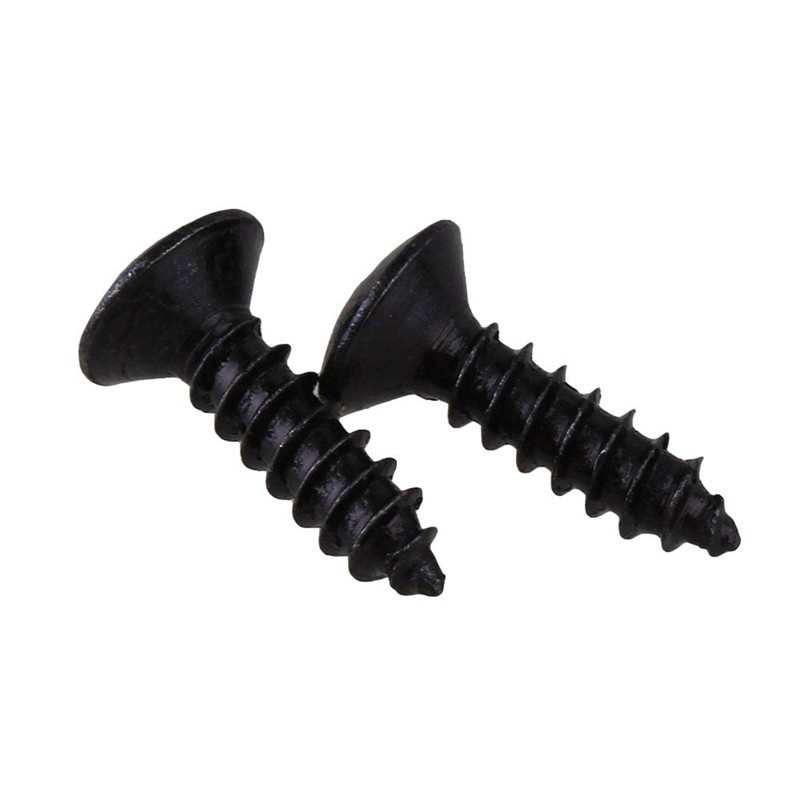 50X Guitar Bass Screws Parts for Scratchplates Pickguard, Black