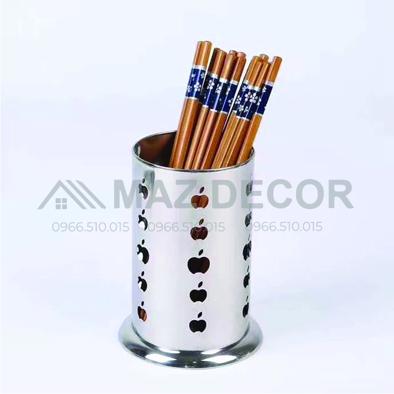 Ống Lọ Cắm Đũa thìa muỗng tròn Inox 304 có đế dày dặn đẹp/Cắm đồ dụng cụ pha chế