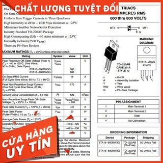 Triac BTA16-600B 16A 600V - B6H5