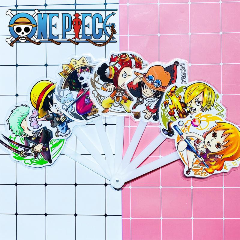 (Đầu To) Quạt One Piece Đảo Hải Tặc xòe cầm tay ảnh đẹp in hình anime chibi