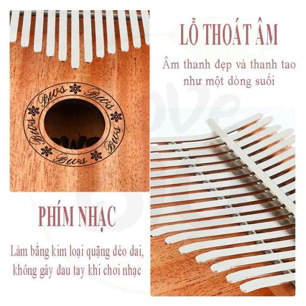 [Rẻ vô địch] Đàn Kalimba 17 phím gỗ Mahogany Full phụ kiện