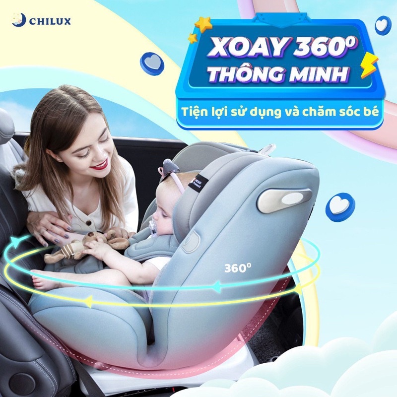 Ghế ngồi ô tô cho bé CHILUX ROY 360 - An toàn, tiện lợi cùng bé đồng hành trên mọi nẻo đường