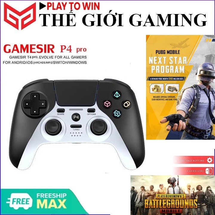 PUBG MobileTay Cầm Chơi Game PUBG, ROS, FF/Liên Quân Mobile/PES2021 Kết Nối Bluetooth Sạc Pin Không Dây