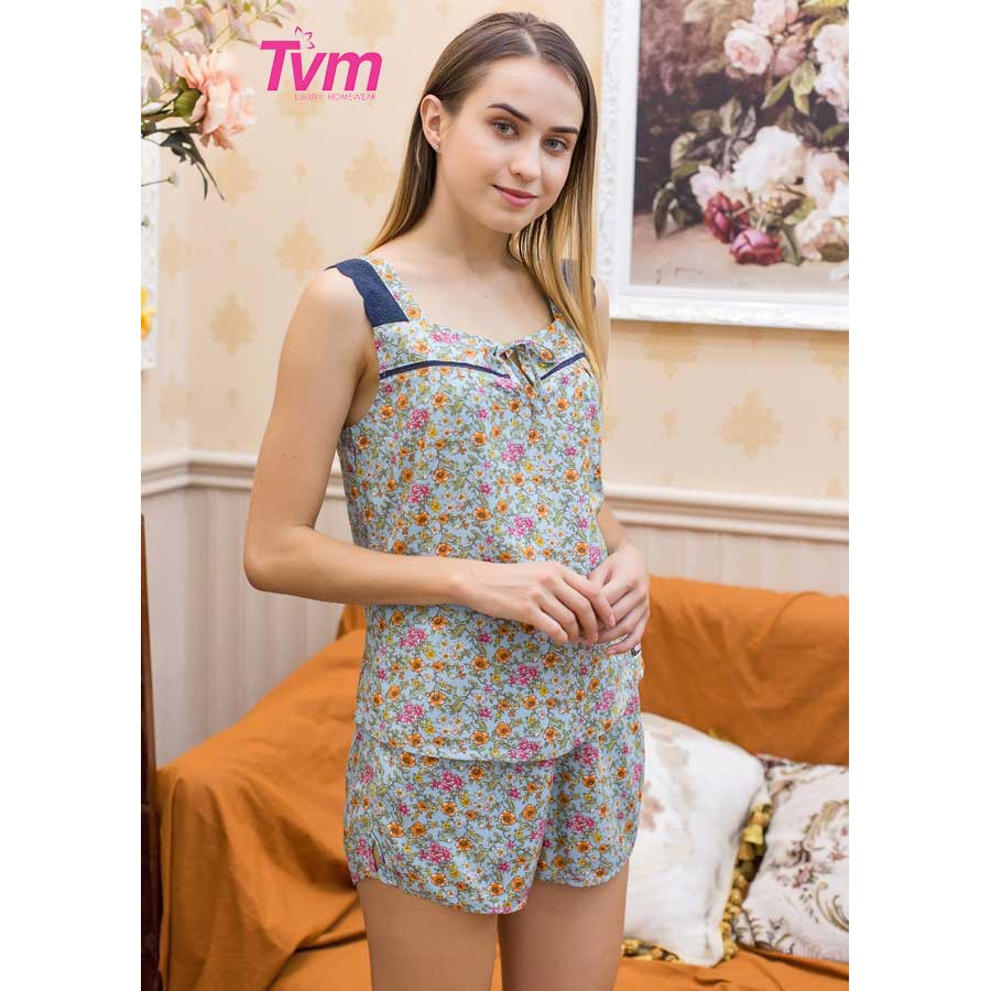 Đồ mặc nhà Bộ ngắn nữ sát nách Tvm Luxury Homewear B537