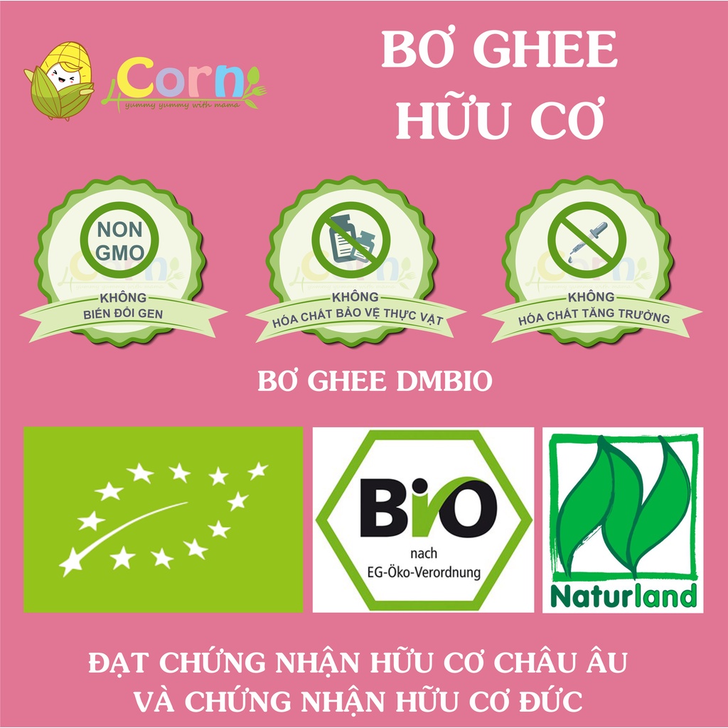 Bơ Ghee hữu cơ DmBio - Cho bé 7m+