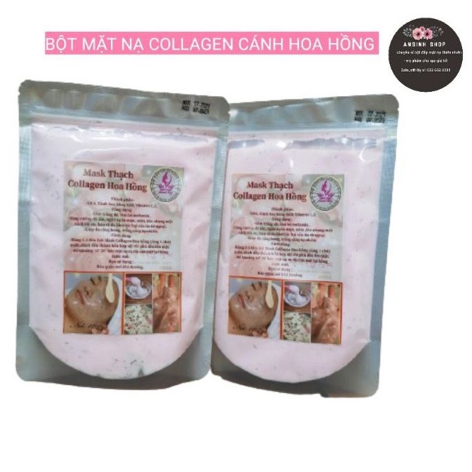 1kg mặt nạ dẻo collagen cánh Hoa hồng handmade trắng da /mờ nám