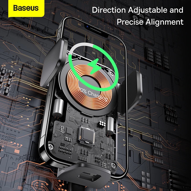 Sạc không dây Baseus Wisdom Auto Alignment Car Mount Wireless Charger