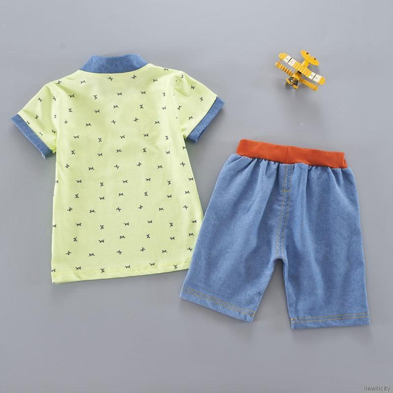 Set áo thun polo &amp; quần short đáng yêu cho bé trai