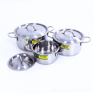 Bộ nồi vietcook 3 đáy dùng được cho cả bếp từ