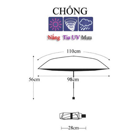 Ô dù tự động 2 chiều chống tia UV cao cấp