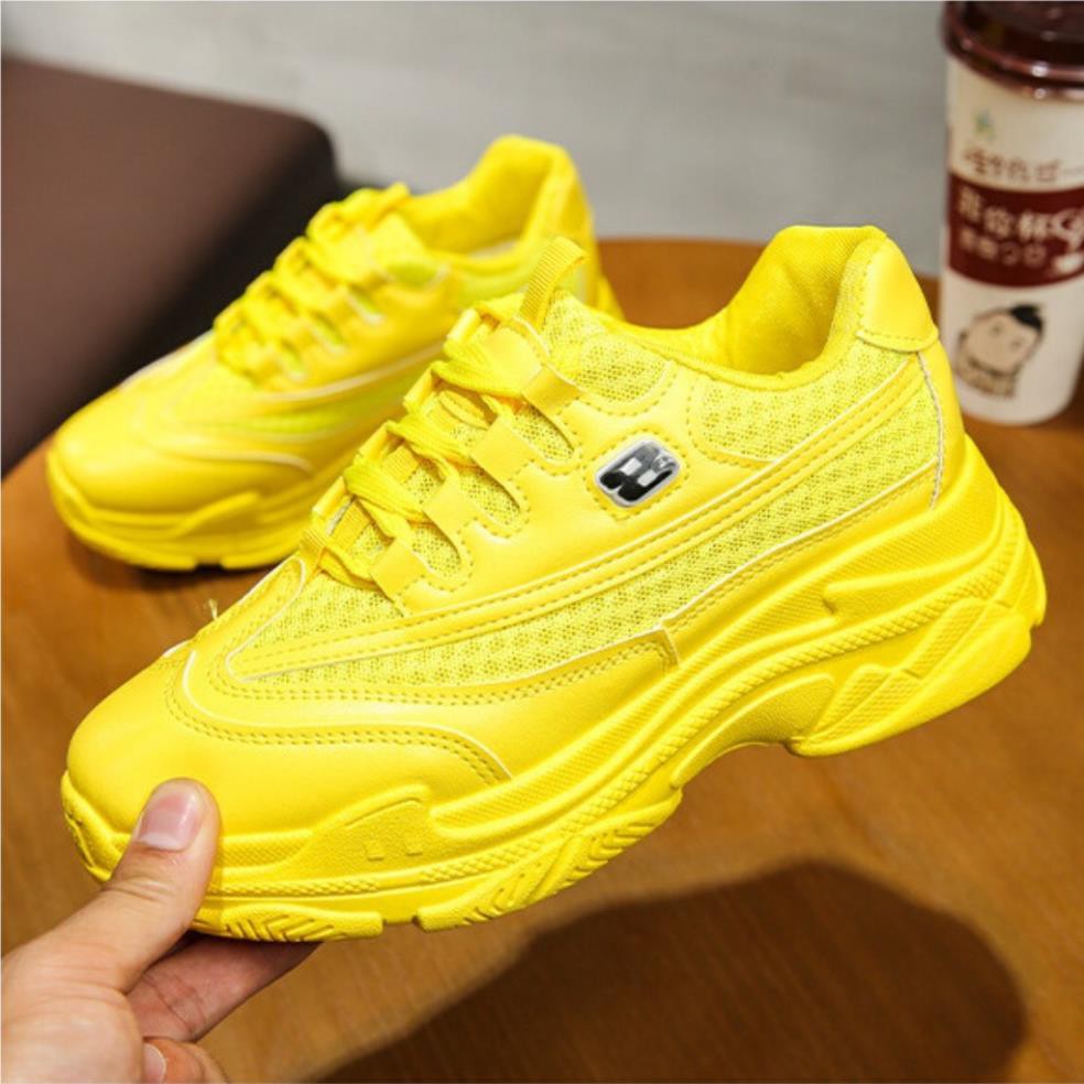 Giày thể thao nữ  Sản phẩm cao cấp  Giày sneaker nữ màu vàng cao 5cm cá tính và nổi bật