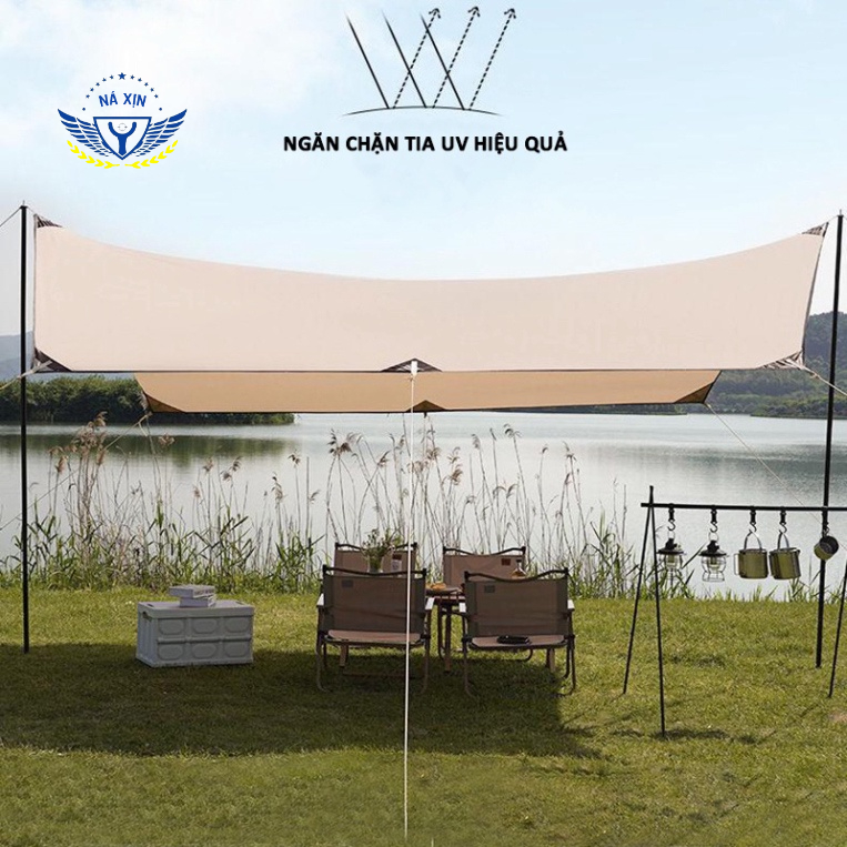 Tấm tăng lều tank bạt che nắng chống mưa, bạt lót cắm trại du lịch dã ngoại dày rộng, màu săc mát mẻ - DCP20