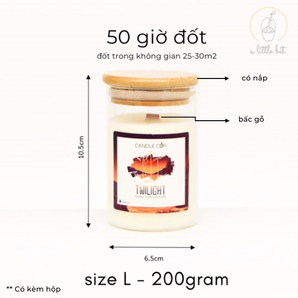 Nến Thơm Thiên Nhiên Candle Cup - A Little Bit - size L 200g