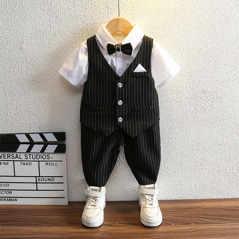 Boys' suit boys' gown Children's Day boys' gown vest suit children's wedding gown children's small suit kindergarten piano costume