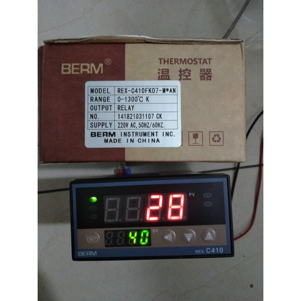ĐỒNG HỒ NHIỆT ĐỘ BERM  REX C-410 MẶT NGANG NGÕ RA SSR và Relay