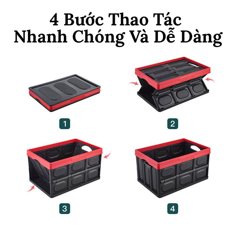 Thùng Đựng Đồ Ô Tô - Hộp Đựng Đồ Ô Tô Có Thể Gấp Gọn Dung Tích 56 Lít Để Cốp Sau Ô Tô