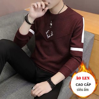 Áo len nam họa tiết dài tay, cổ tròn, áo thu đông siêu đẹp – AL34