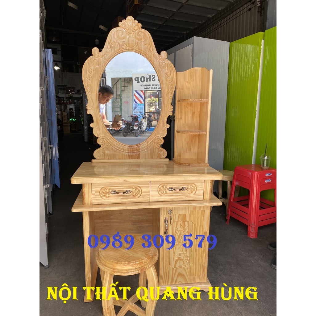 BÀN TRANG ĐIỂM GỖ THÔNG TỰ NHIÊN DÀNH CHO PHÁI NỮ