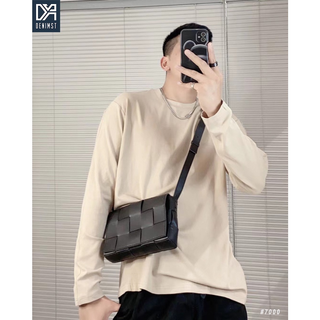 Áo Thun Nam Dài Tay Trơn DENIMST 7000 Chất Cotton, Mềm Mại, Thoáng Mát, Dáng Suông