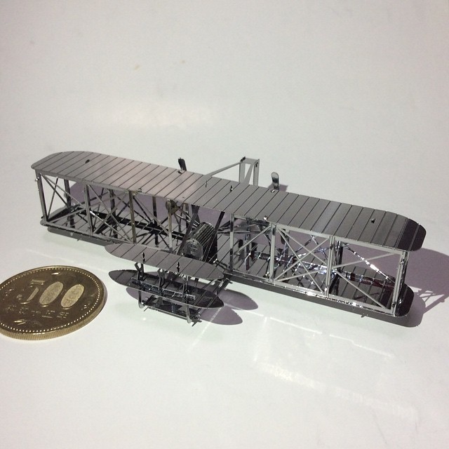 Mô hình 3D kim loại lắp ráp Máy bay Wright Flyer 1903 [Chưa lắp]