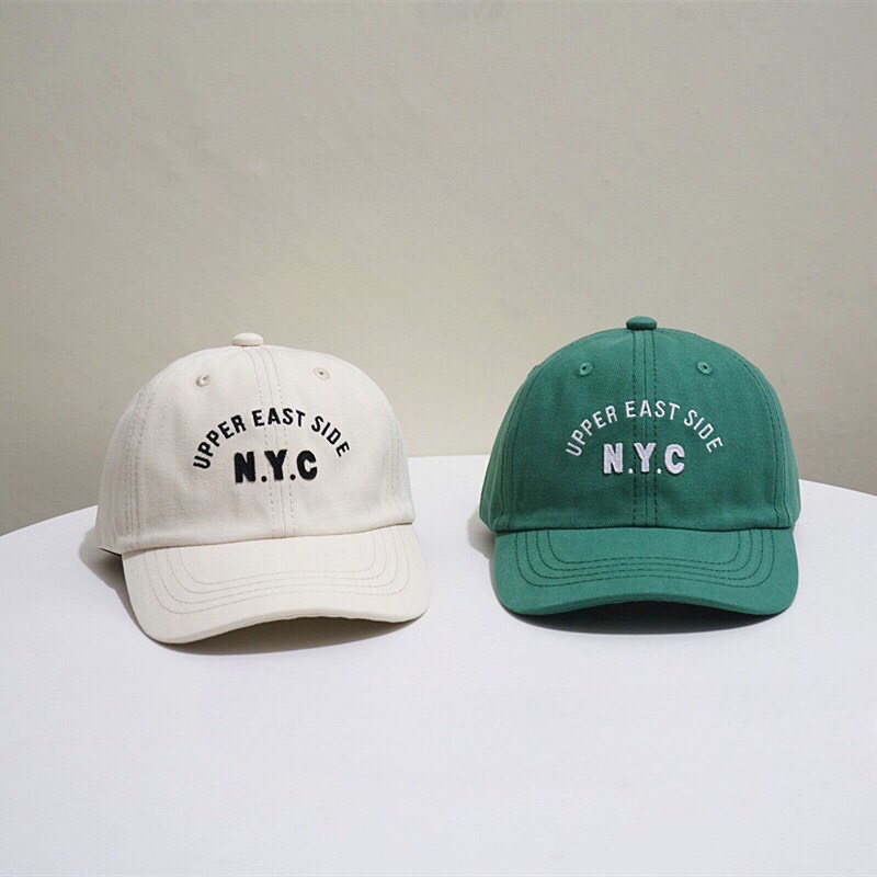 Mũ lưỡi trai chất liệu vải kaki thêu chữ NYC cao cấp chuẩn form phong cách nón kết thời trang unisex nam nữ