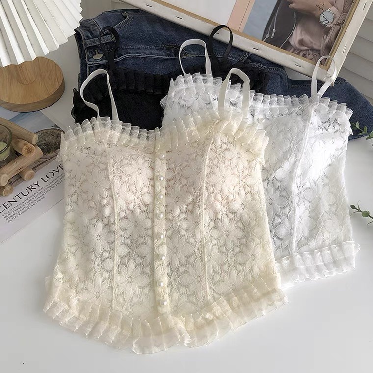 Áo 2 dây ren cúc ngực có đệm mút không gọng cao cấp, Áo bra ren Tím Bra nhún lưng sau quyến rũ M25