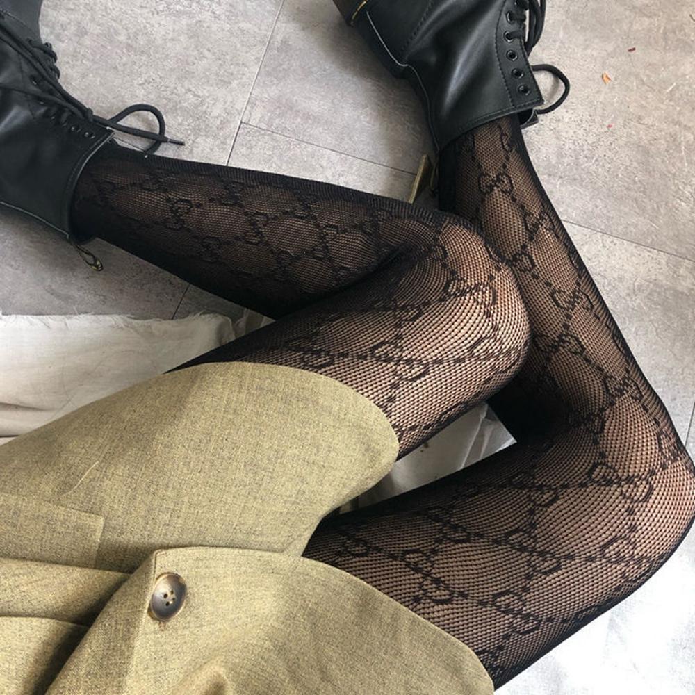 Lilyes G Quần Tất Bó Sát Chân Đẹp Jacquard Chống Móc Màu Trắng Đen