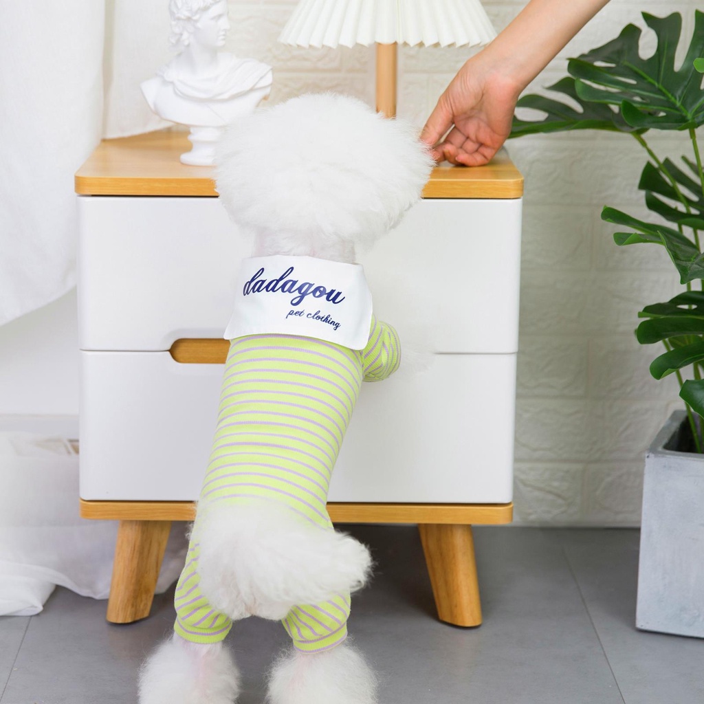 jumsuit sọc ngang cổ thủy thủ cho chó mèo