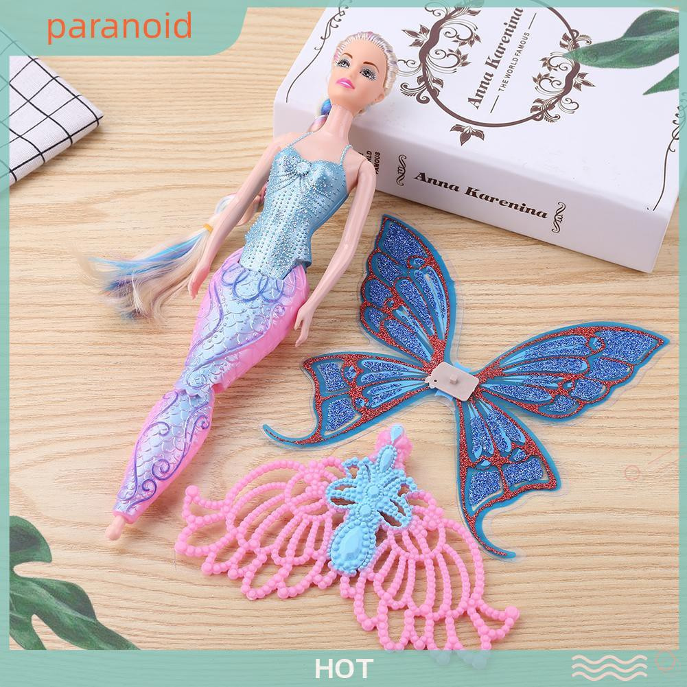 Paranoid Swimming Mermaid Doll Girls Magic Classic Mermaid Đồ chơi with Butterfly Wing