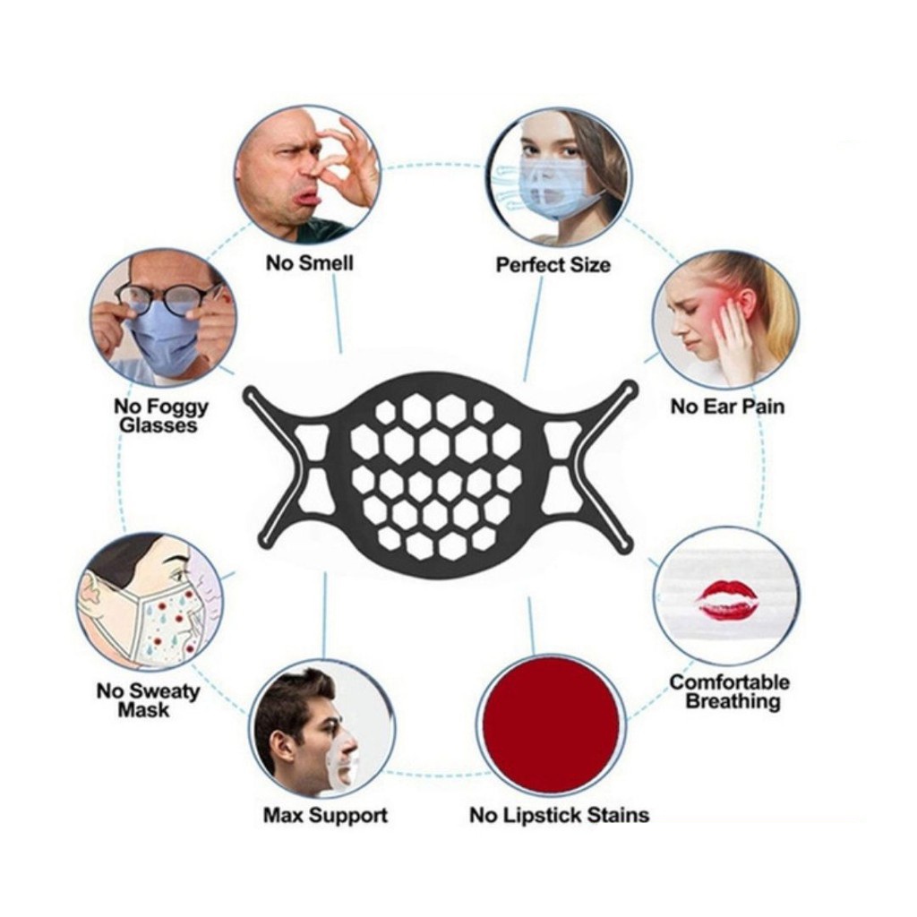 [Giao Hàng Nhanh] Giá Đỡ Khẩu Trang 3D Hỗ Trợ Thoáng Khí Bằng Silicon