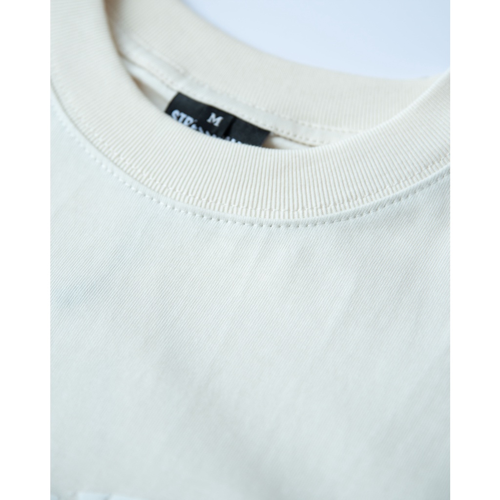 Stressmama Áo thun SSMA HEART T-SHIRT - Coconut milk chất liệu 100% Cotton 2 chiều 250GSM thoáng mát Local Brand